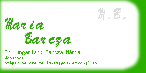 maria barcza business card